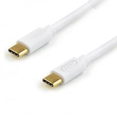 Кабель ATcom Type-C to Type-C 60W, 3A Quick Charge, White  0,8m 