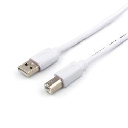 Кабель Atcom USB 2.0 AM/BM 5 м white для переферії 2 ferite