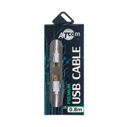 Кабель AM USB 2.0 / Type-C 0,8м GOLD plated, блістер купить оптом Кабель AM USB 2.0 / Type-C 0,8м, GOLD plated, блістер