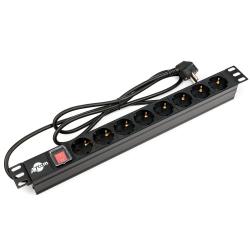  Силовий блок Atcom PDU-8W-C2С-WS,  19" 8 розеток, кабель 2м  Придбати гурт опт