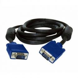 Кабель VGA Cable 15.0 meters 2 феррита черный с синим DE-15Hd 