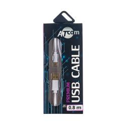Купити Кабель USB 2.0 AM/micro usb, 0,8м, білий, GOLD plated, блістер