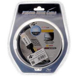 Кабель HDMI-HDMI 1метр, Atcom HIGH speed Metal gold в чулке Блистер