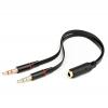 Аудіо-перехідник Atcom 2*3pin (M) to 4pin Jack (F) 10 см чорний , пакет