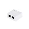 Розетка,  Кат.6,  UTP 8P8C RJ45 2 порти , накладна, біла