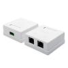 Розетка UTP 8P8C RJ45 2 порти, накладна, біла, Кат 5е